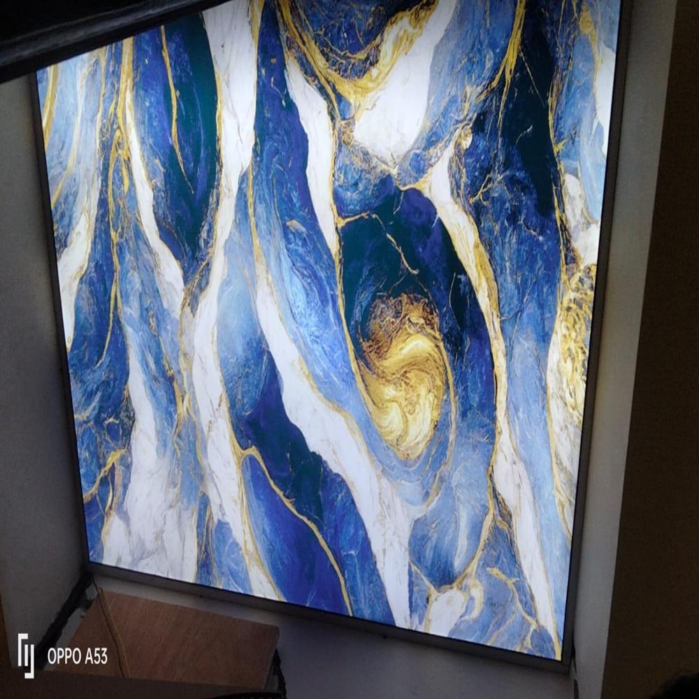 Pvc Printed Marble Stretch Ceiling - Features: Waterproof