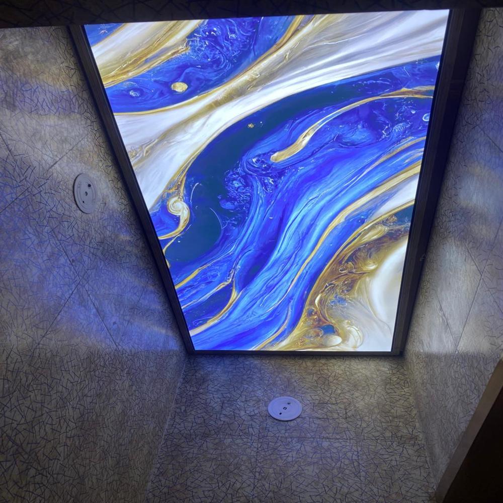 Pvc Printed Marble Stretch Ceiling - Features: Waterproof