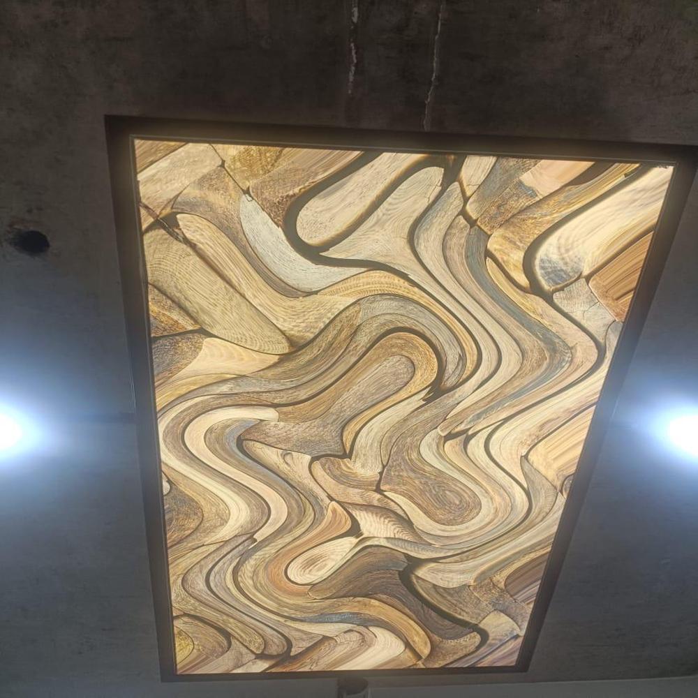 Pvc Printed Marble Stretch Ceiling - Features: Waterproof