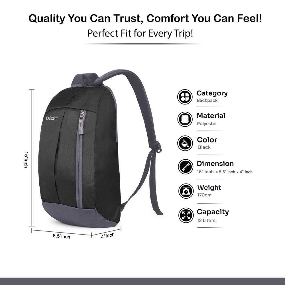 Trendy Mini Backpack for Daily Use, Small Lightweight Backpack for Men, Women, Boys and Girls (Grey)