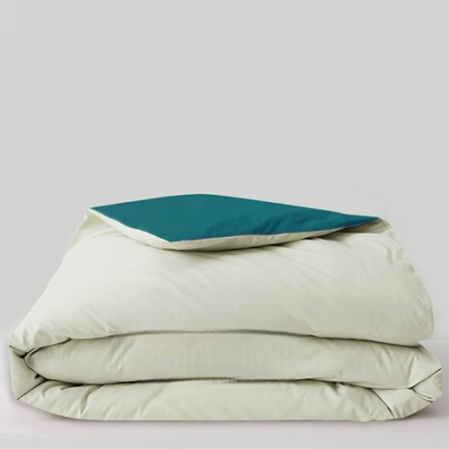 Solid Micro Sage Green And Teal Reversible Double Comforter