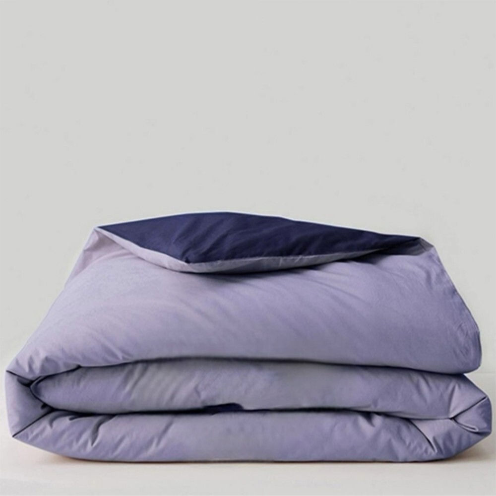 Solid Micro Lavender And Blueberry Reversible Double Comforter - Material: 100% Cotton