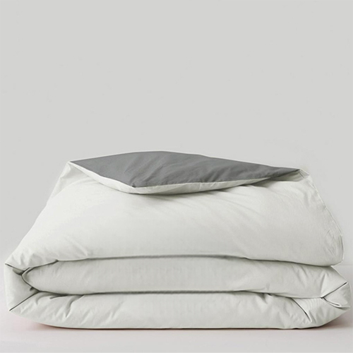 Solid Micro Pearl Grey And Ash Grey Reversible Double Comforter