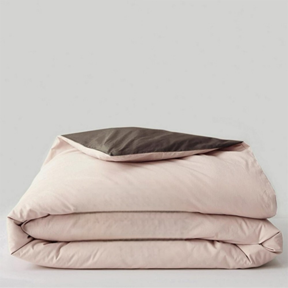 Solid Micro Vanilla And Mocha Reversible Double Comforter - Material: 100% Cotton
