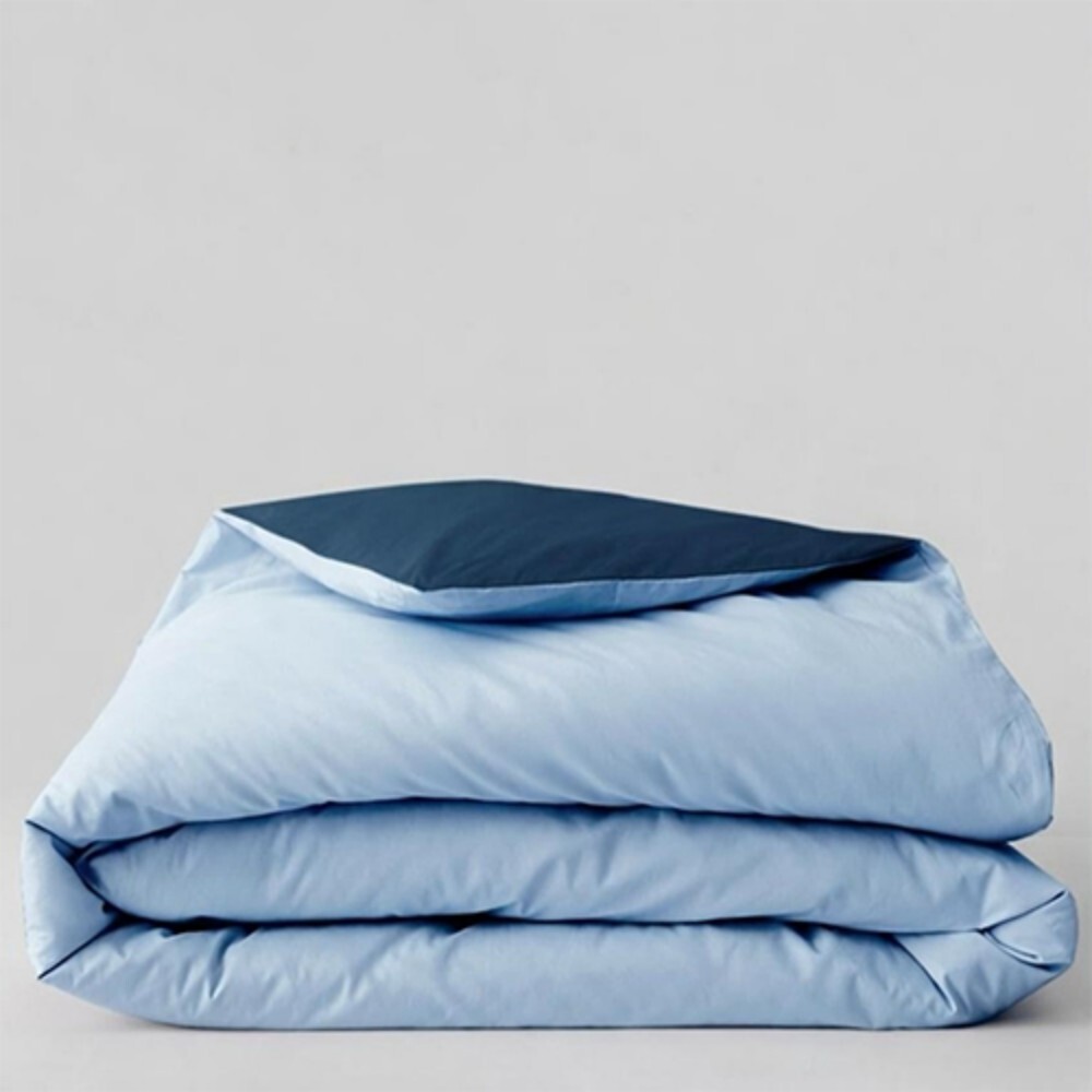 Solid Micro Rain And Sea Reversible Double Comforter - Material: 100% Cotton