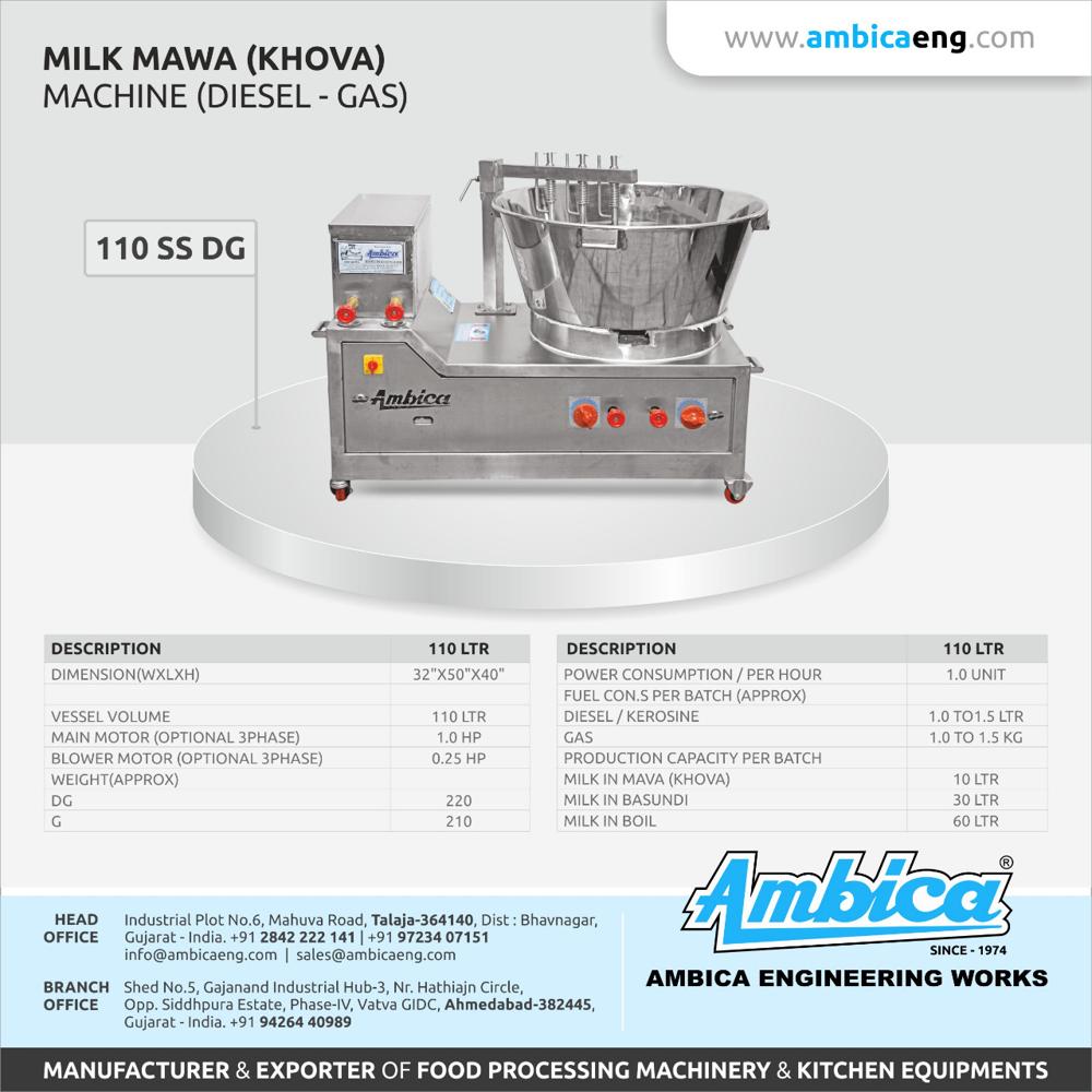 Milk Mawa Khova  Machine(110 SS DG )