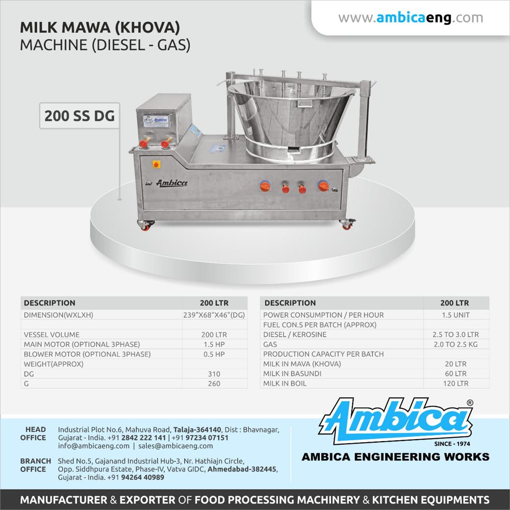  Milk Mawa Khova Machine(200 SS DG)