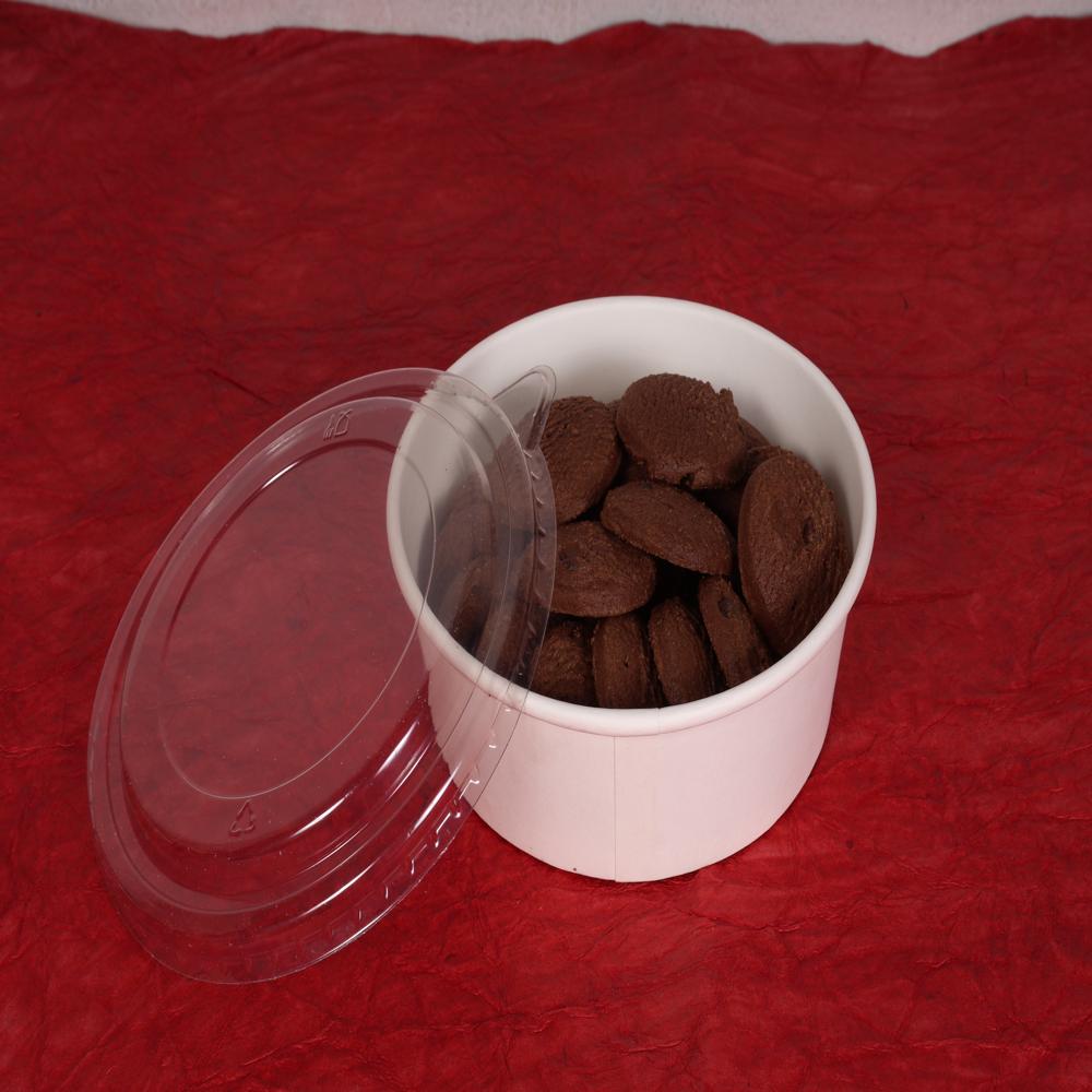 750ml Flat White Paper Bowl with Pet/Paper Lid