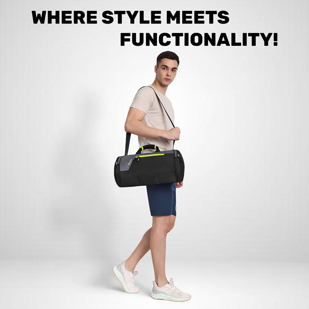 Duffel Gym Bag for Men & Women, Water-Resistant Sports & Travel Bag with Front Zipper Pocket