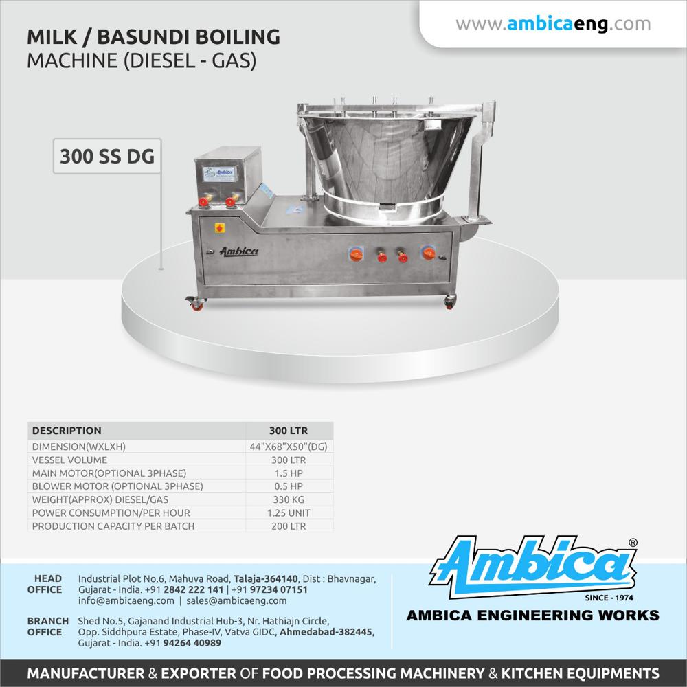 Milk Basundi Boiling Diesel Gas Machine(300 SS DG)