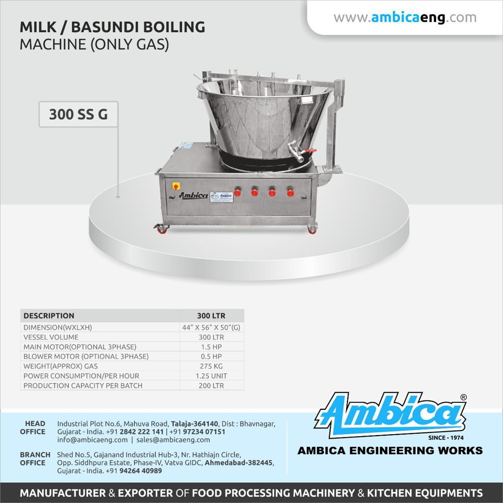 Milk Basundi Boiling Gas Machine(300 SS G )