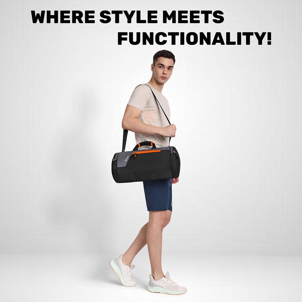 Duffel Gym Bag for Men & Women, Water-Resistant Sports & Travel Bag with Front Zipper Pocket