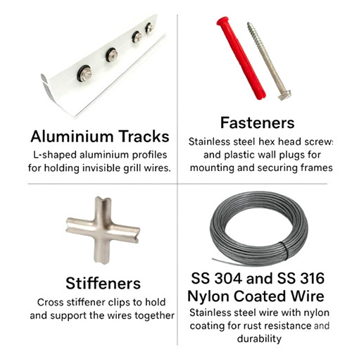 SS 316 Invisible Grills For Balcony