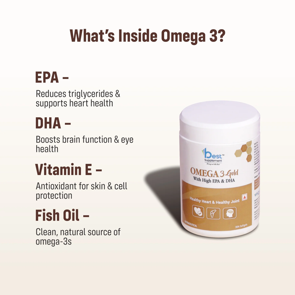 Omega 3-Gold With High EPA And DHA Softgel Capsules