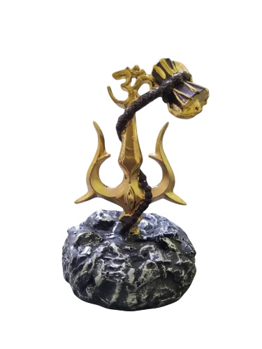 Polyresin Damru Trishul Car Dashboard