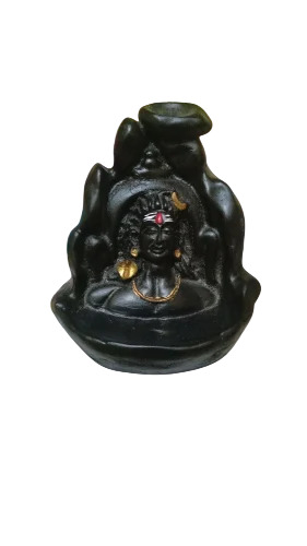 Resin Adiyogi Backflow Fountain - Color: Black