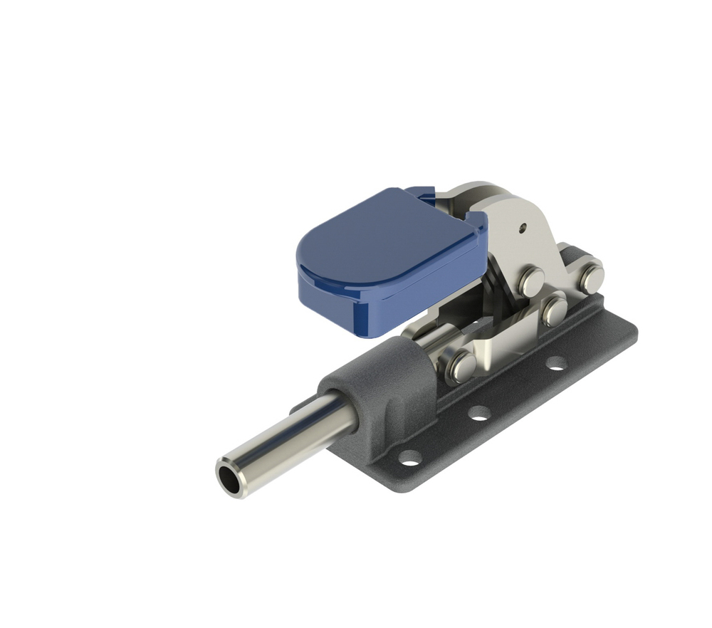 2,500 Lb Cap Straight Line Action Toggle Clamps With Additional Locking Mechanism - Color: Silver