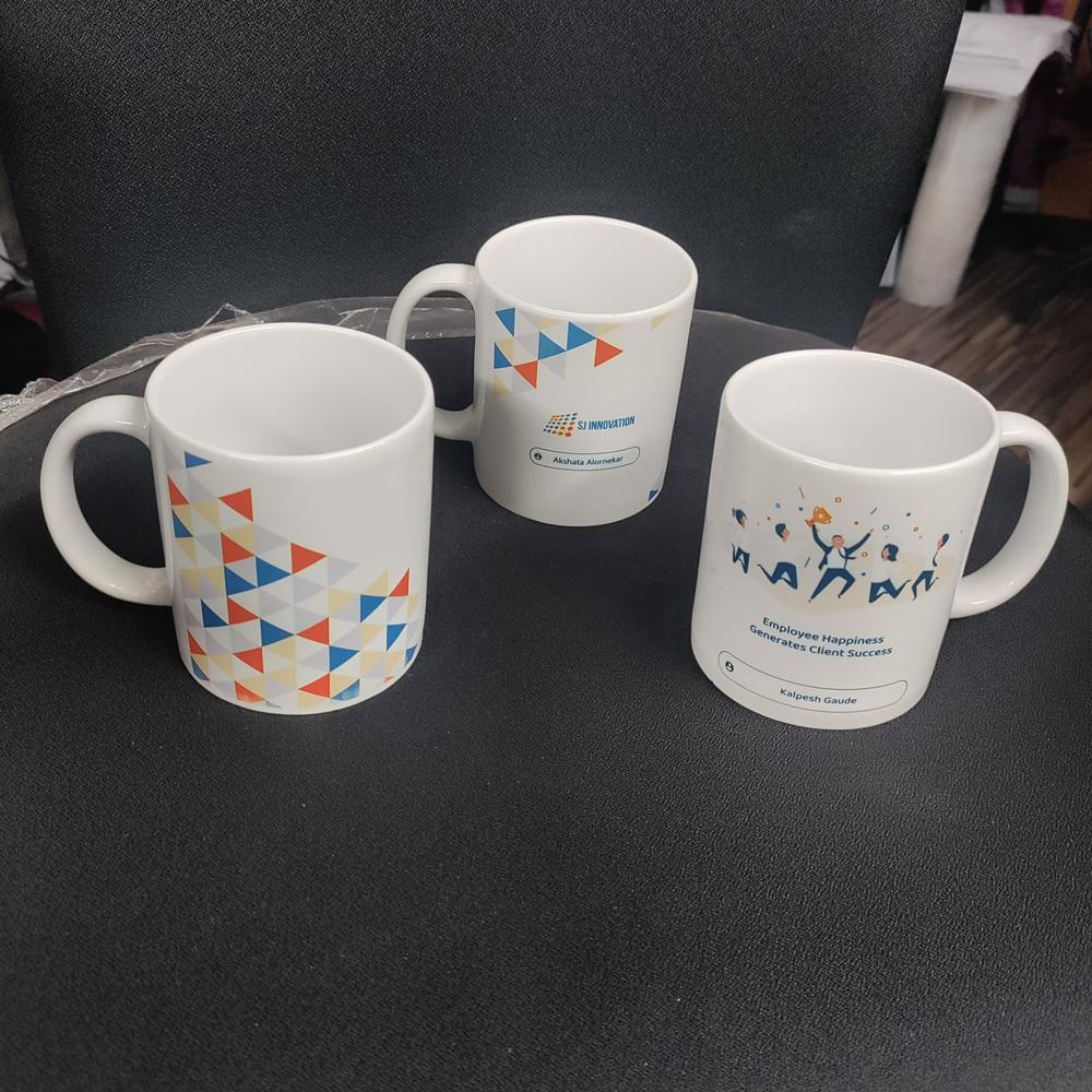 Printed Coffee Mugs - Color: White