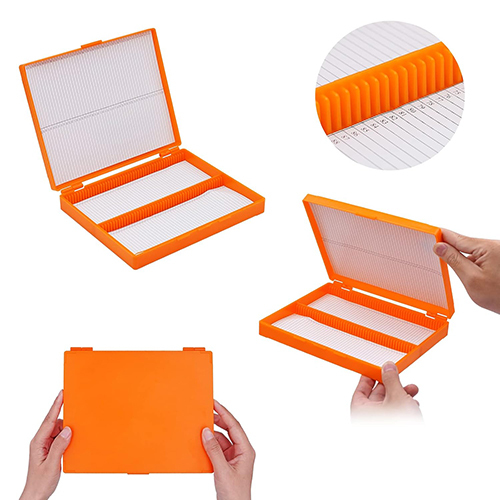 100 Cs Slide Box - Color: Orange
