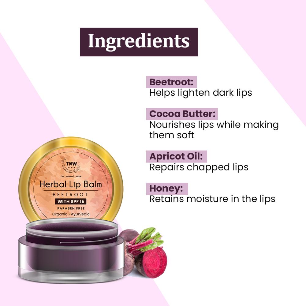 Beetroot Lip Balm For Nourishes Dry & Chapped Lips Makes Lips Soft - Attributes: Smudge Proof