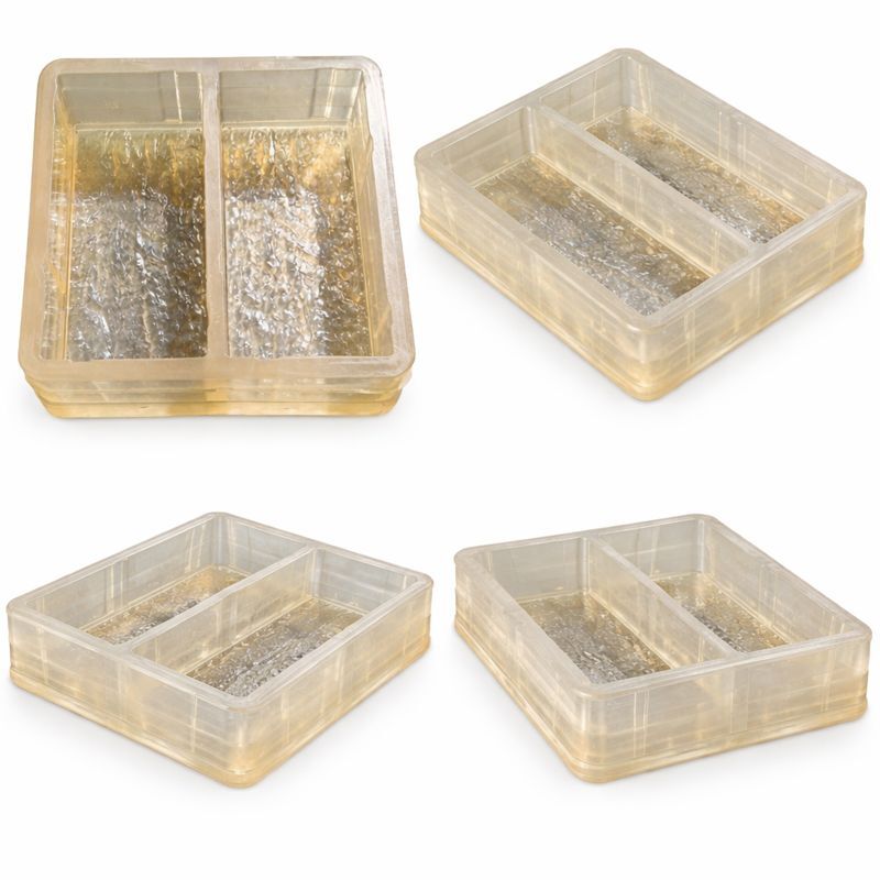 Paver Mould - Transparent Plastic Rectangular Mould For Concrete Block Making (Dual Cavity)