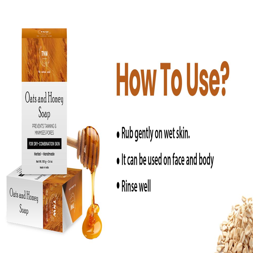 TNW Honey & Oats Soap for Nourishing Dry Skin Reduces Tanning & Pigmentation Free from Harsh Chemicals