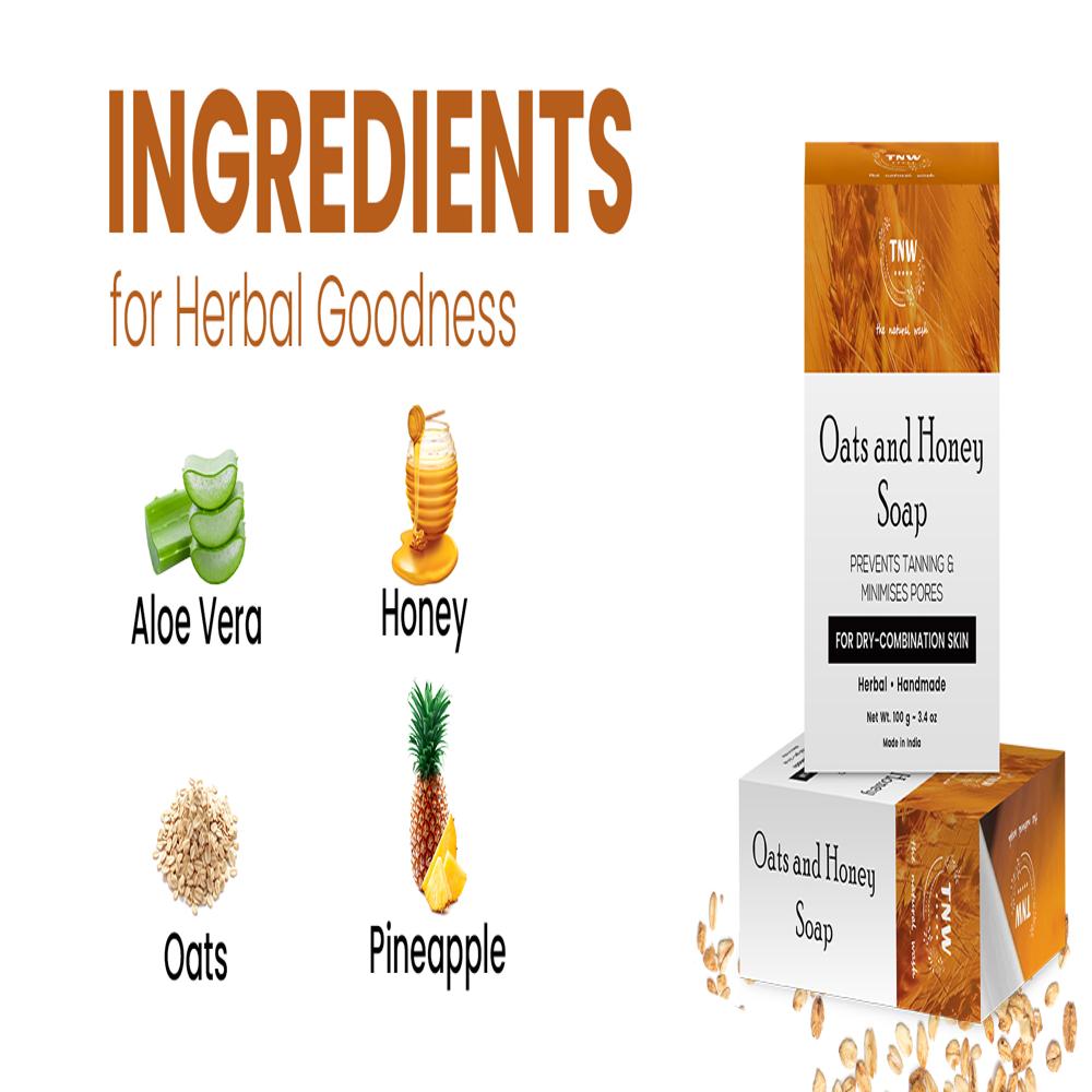 TNW Honey & Oats Soap for Nourishing Dry Skin Reduces Tanning & Pigmentation Free from Harsh Chemicals