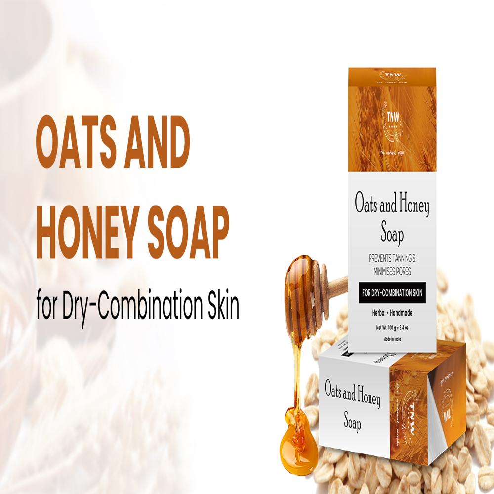 TNW Honey & Oats Soap for Nourishing Dry Skin Reduces Tanning & Pigmentation Free from Harsh Chemicals
