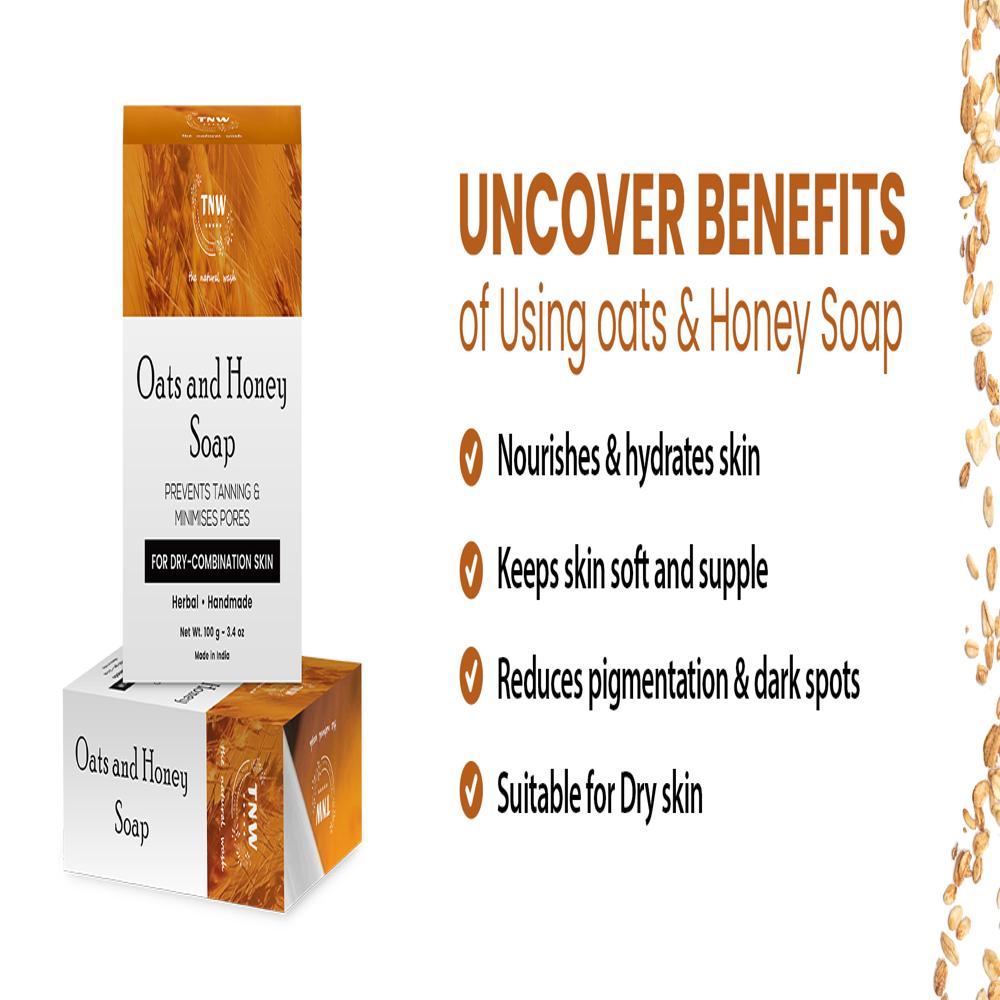 TNW Honey & Oats Soap for Nourishing Dry Skin Reduces Tanning & Pigmentation Free from Harsh Chemicals