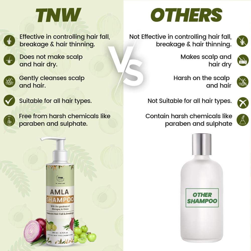 Amla Shampoo | Anti-Hair Fall Shampoo for Controlling Breakage & Thinning | Anti-Hair Fall Shampoo with Natural Ingredients