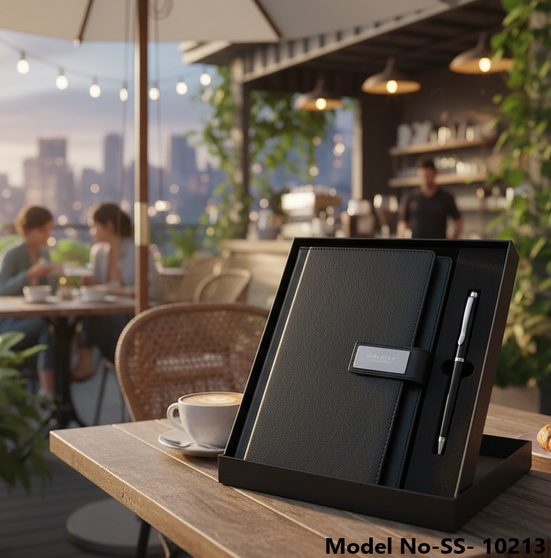 (SS-10213) Softbound PU Leather Diary With Pen Gift Set