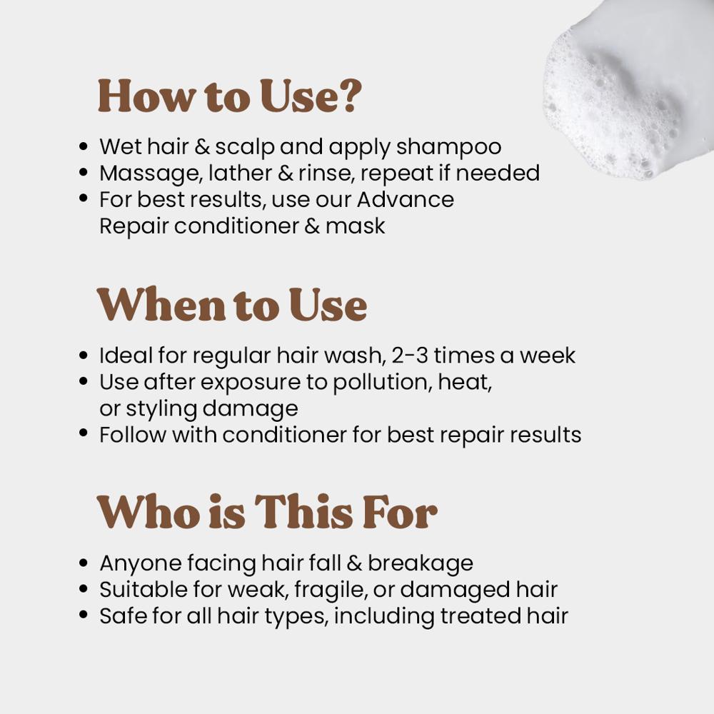 Advance Repair Shampoo  Reduces Hair Fall & Adds Shine  Strength & Hair Fall Control | Deep Hydration & Nourishment | Shine & Smooth Texture