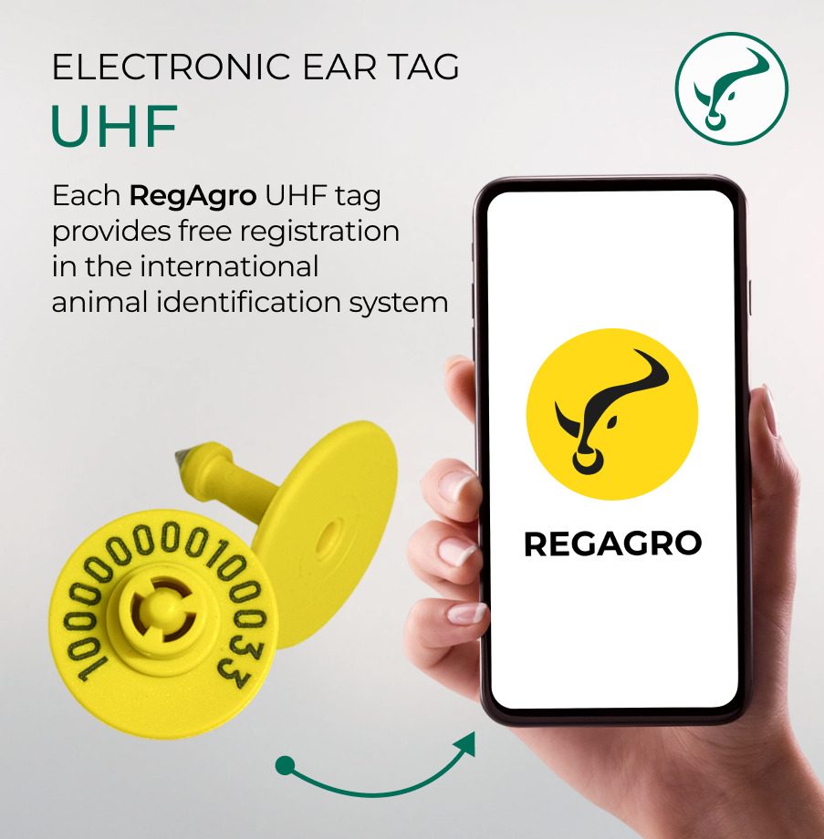 Yellow UHF Electronic Ear Tag