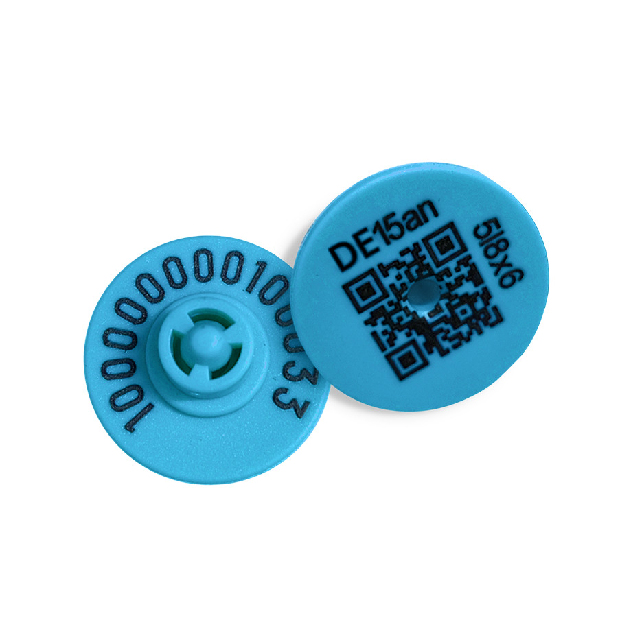 Blue UHF Electronic Ear Tag