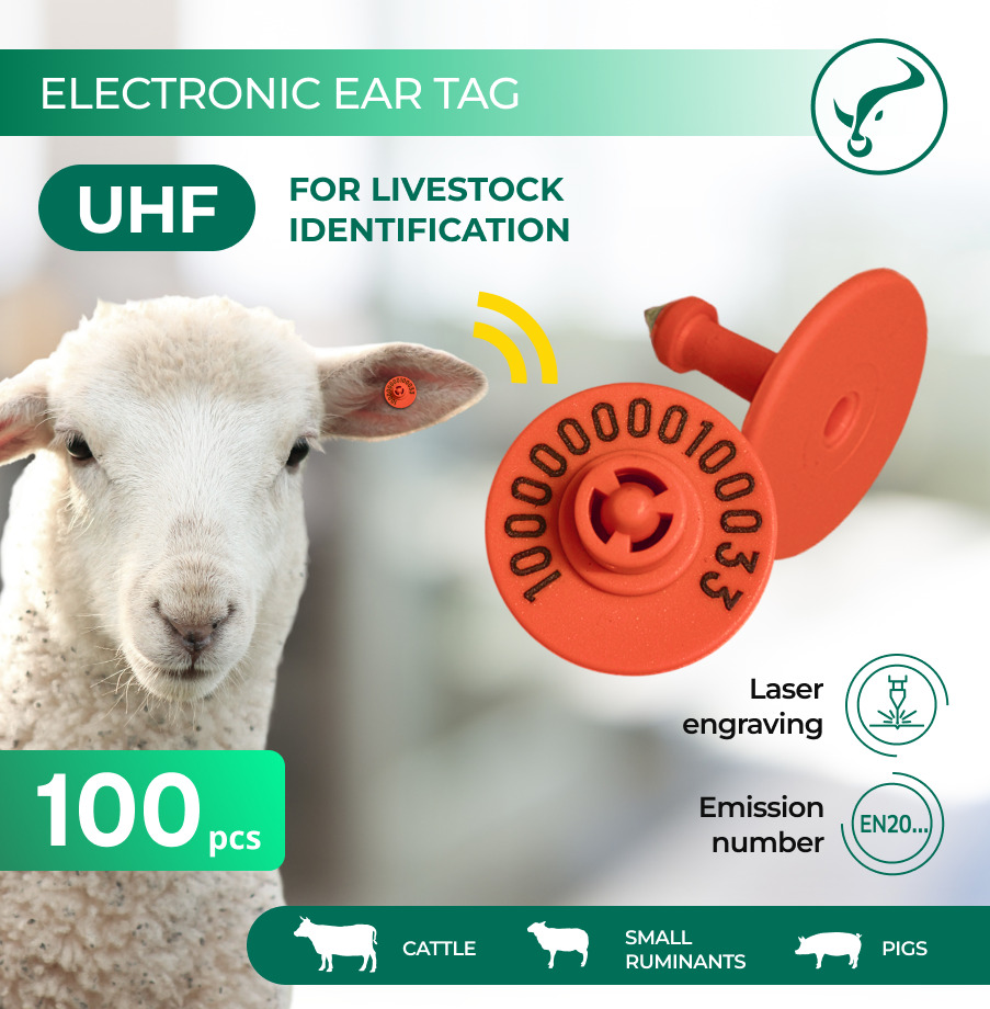 Red UHF Electronic Ear Tag