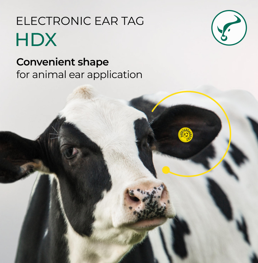 Electronic Ear Tag Hdx, 134.2 Khz, (D30 / D30) - Color: Yellow