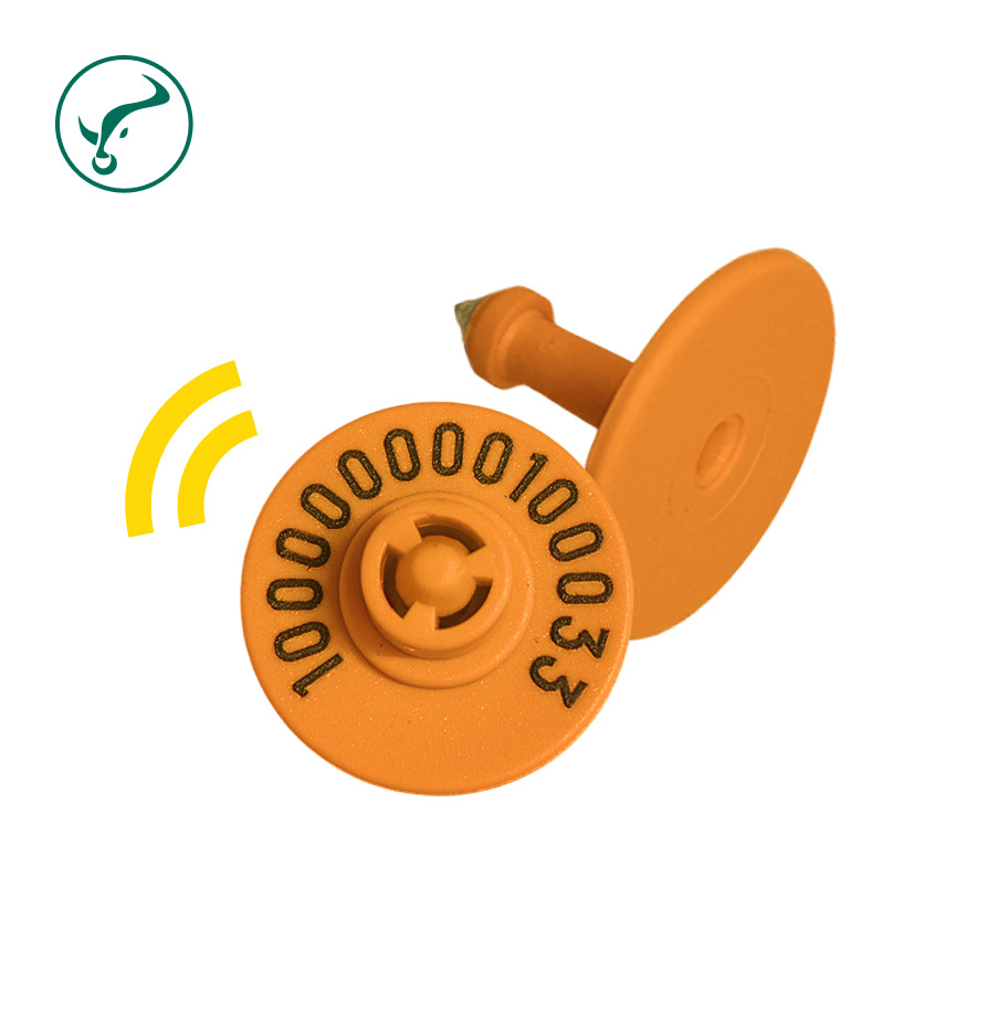 Orange UHF Electronic Ear Tag