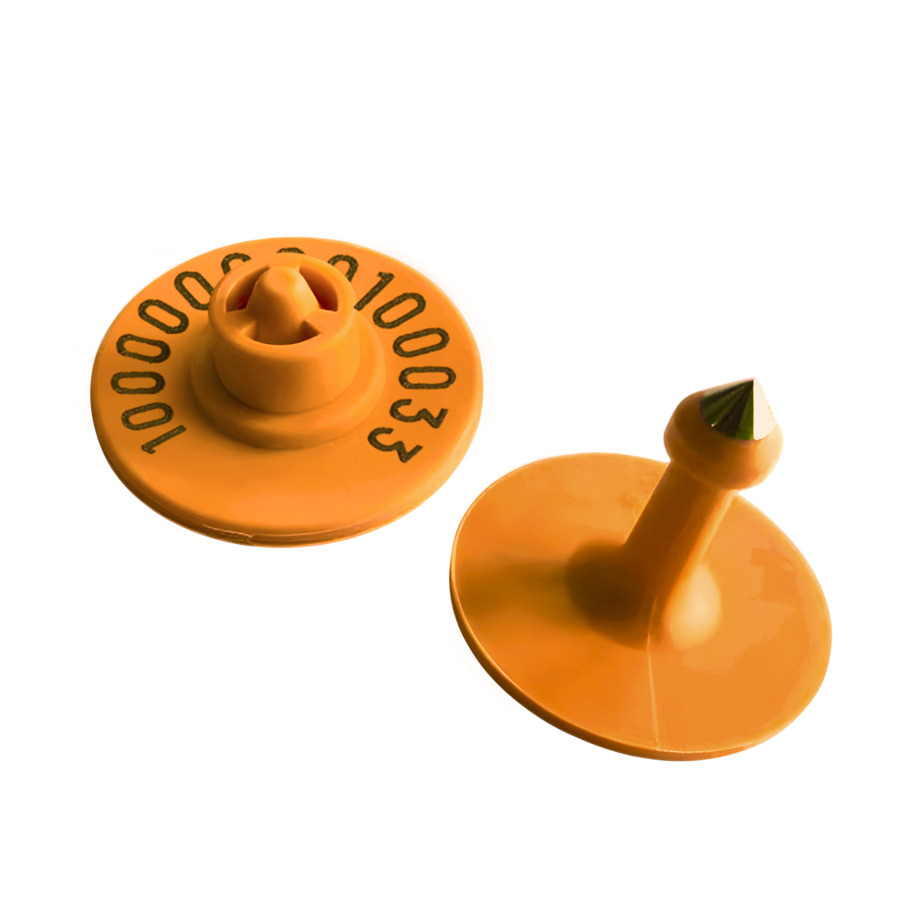 Orange UHF Electronic Ear Tag