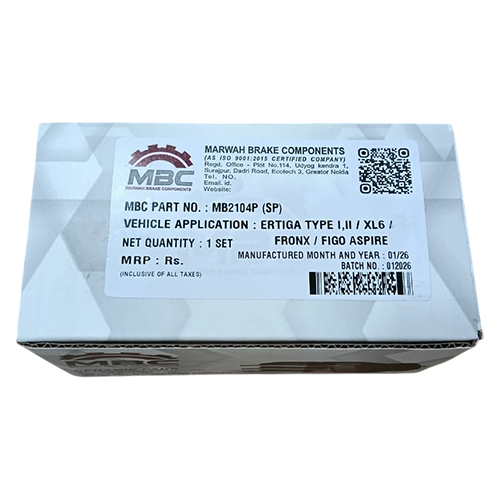 Brake Pad For Ertiga Type l,ll - XL6 - Fronx - Figo Aspire