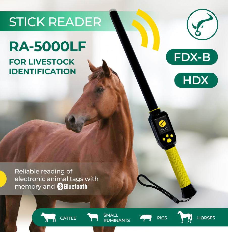 "Microchip And Electronic Ear Tag Reader With Temperature Sensor  Ra-360lf, 134.2 Khz, Fdx-b, Hdx, Bluetooth - Application: Security