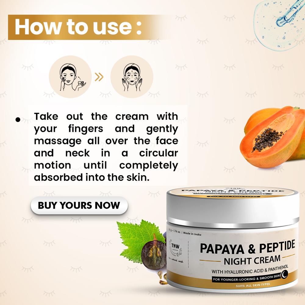 TNW Papaya & Peptide Night Cream for Healthy Skin Repairs Skin Overnight With Hyaluronic Acid & Panthenol