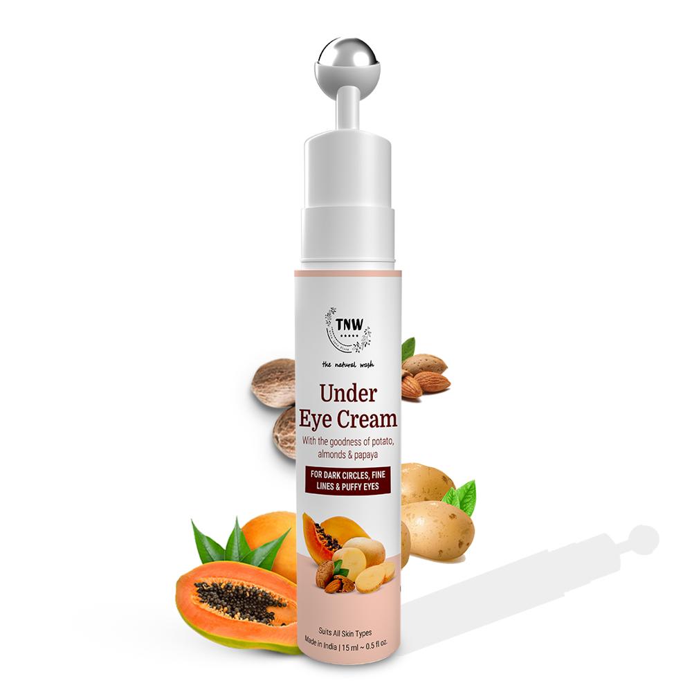 Under Eye Cream with Metallic Roll On | Reduces Dark Circles & Puffiness | Suitable for All Skin Types