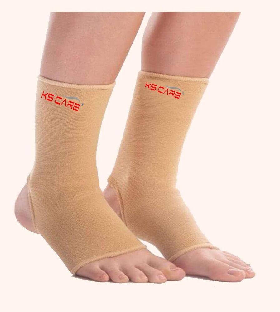 Ankle Binder - Fabric, Size S (11-13 Inches) / M (13-16 Inches) / L (16-19 Inches) / Xl (19-22 Inches), Beige, Velcro Closure, Supports Weak Ankles, Reduces Pain & Swelling