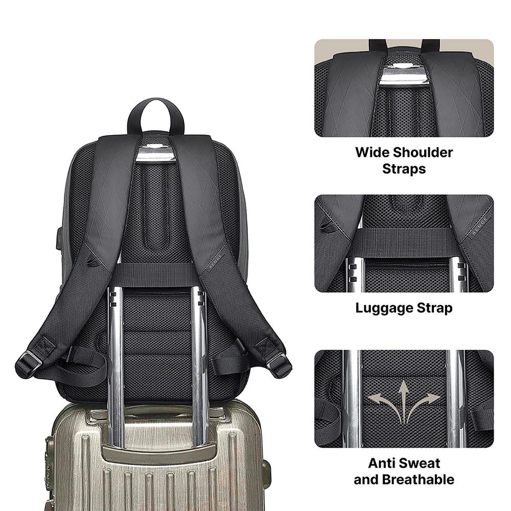 Laptop Backpack Bag with USB Charging Port, Anti-Theft Pocket and Accessories Organizer for Men, Women, Boys & Girls (Grey)