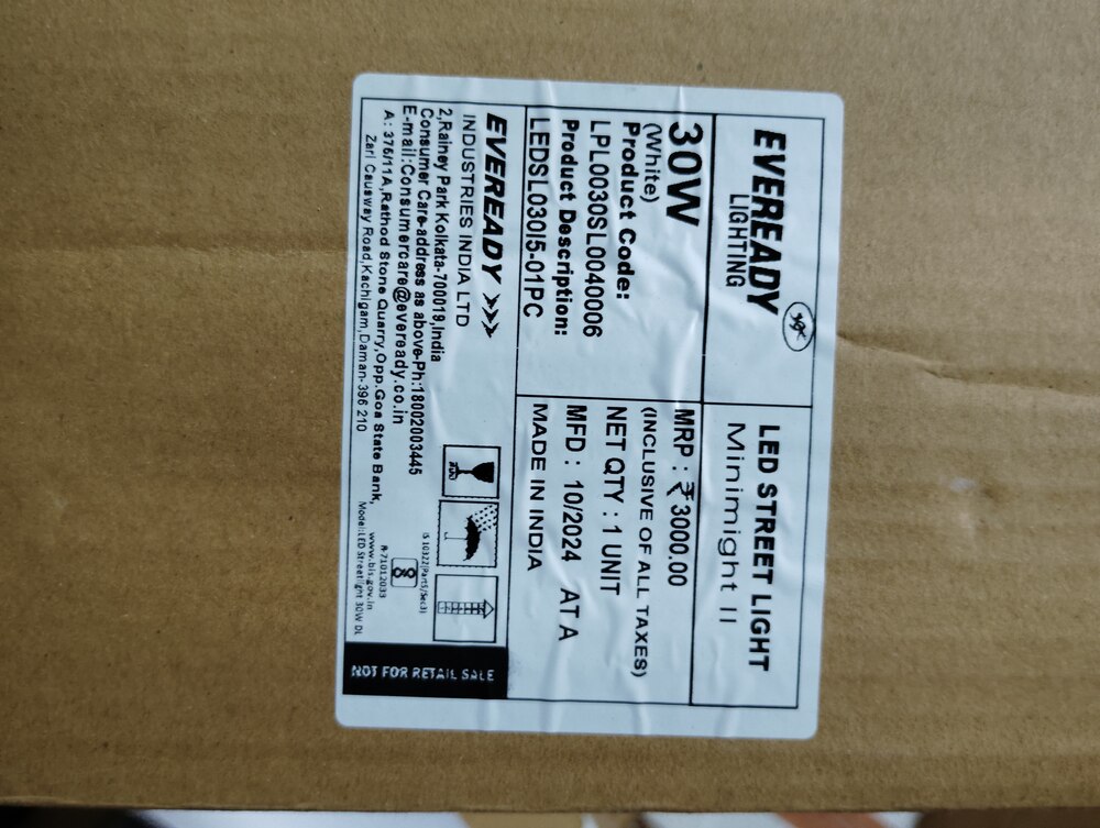 Eveready Minimight 30-Watt LED Street Light (Grey) LEDSL030I5-01PC