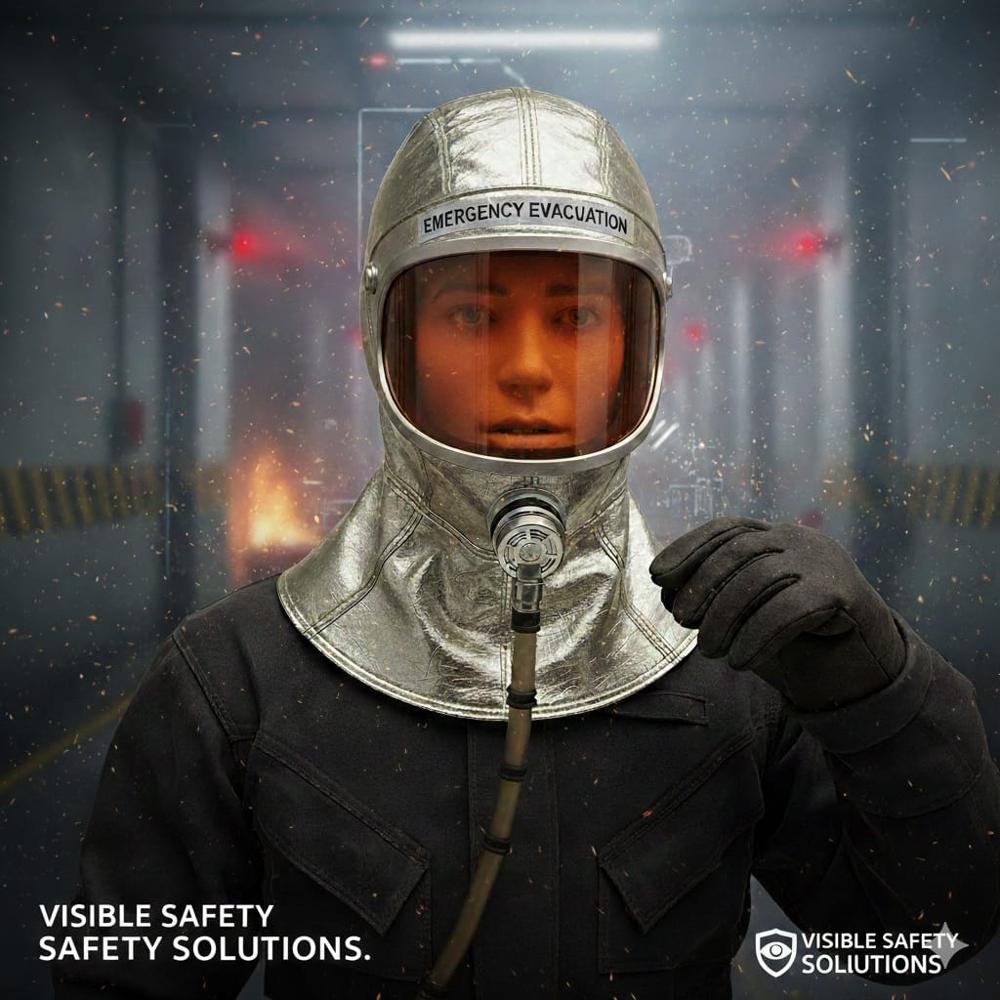 Fire Hood - Nylon, Black, 180 Grams | Provides Up To 40 Minutes Of Breathable Air For Smoke Inhalation Protection