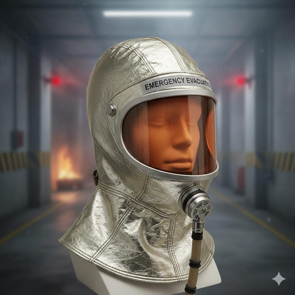 Fire Hood - Nylon, Black, 180 Grams | Provides Up To 40 Minutes Of Breathable Air For Smoke Inhalation Protection
