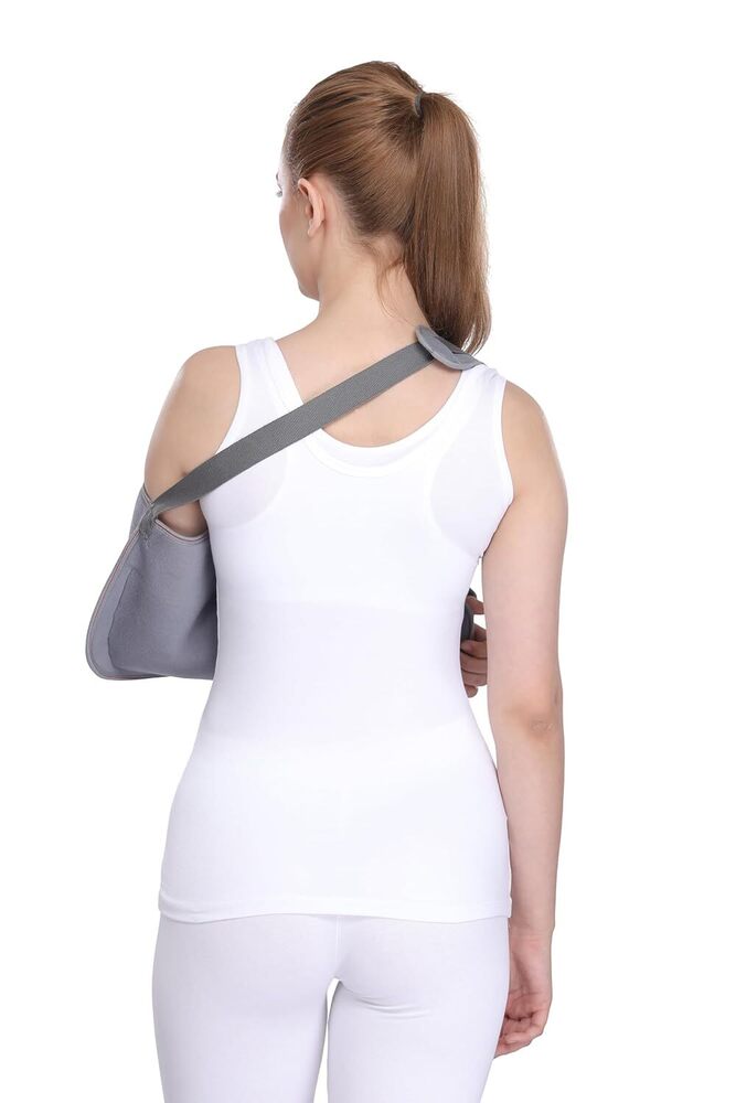 Arm Sling - Universal Size For Left & Right Hand | Adjustable Broad Shoulder Pad, Thumb Loop For Hand Rest, Recommended After Surgery