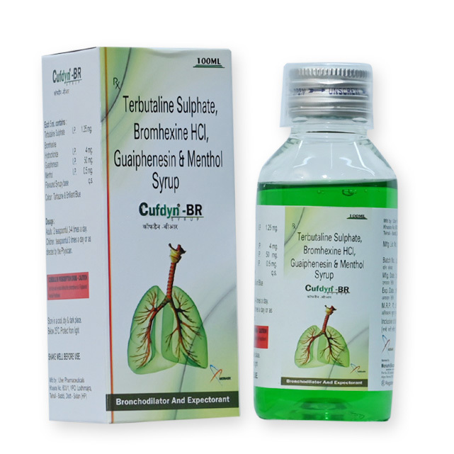 Terbutaline Sulphate Bromhexine HCL, Guaiphenesin And Menthol Syrup