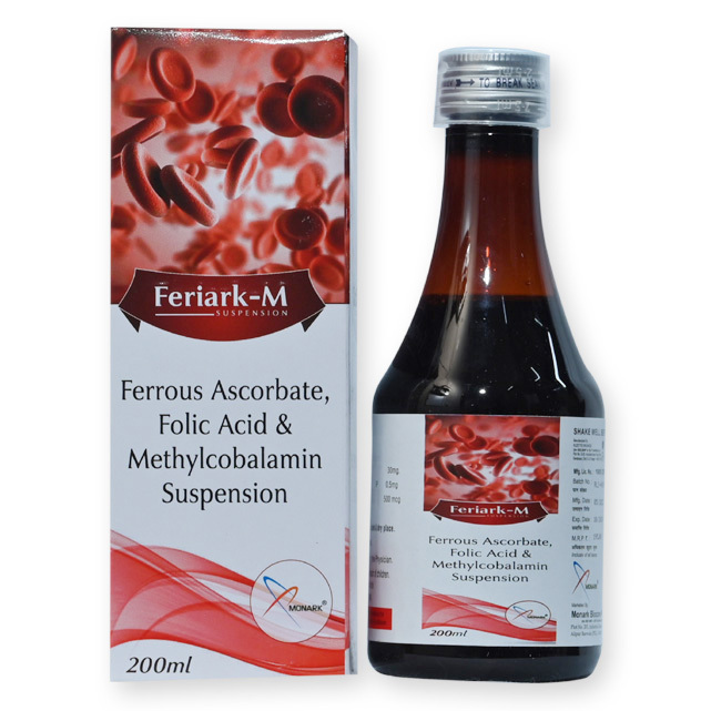 Ferrous Ascorbate (Elemental Iron) 30mg + Folic Acid 0.5 mg + Methylcobalamin 500 mcg Suspension Monocarton
